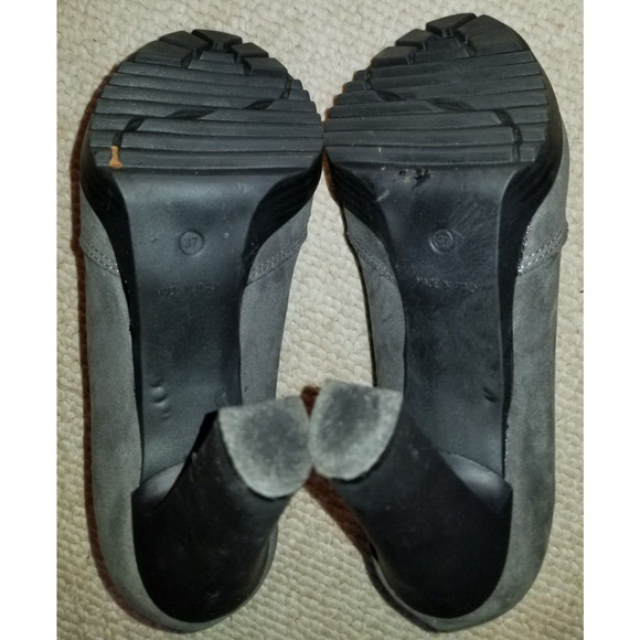 Womens Shoes-NILA & NILA-ITALY-gray leather/suede bootie w/4 inch heel-37 (US 7) - Picture 6 of 8